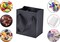 30-Pack Small Black Gift Bags with Ribbon Handles – 4 x 2.75 x 4.5 Inch Paper Bags for Parties, Weddings, Shopping, Crafts & Retail (Black)